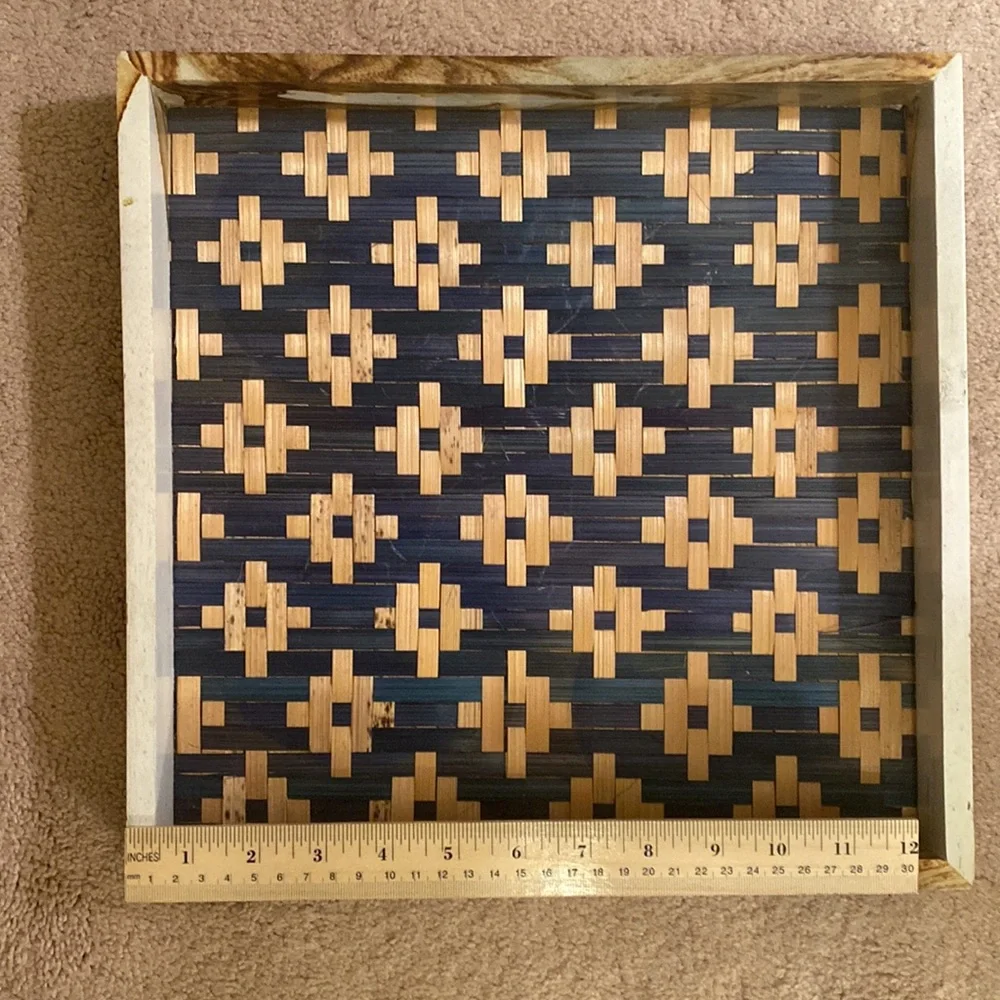 Bamboo wood square tray